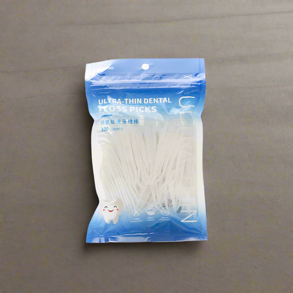 Mumuso Ultra-Thin Dental Floss Picks - 100 Count