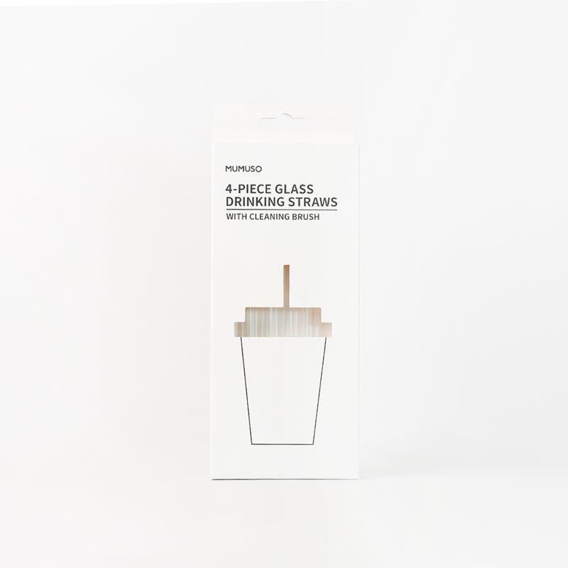 Mumuso Glass Drinking Straws with Cleaning Brush