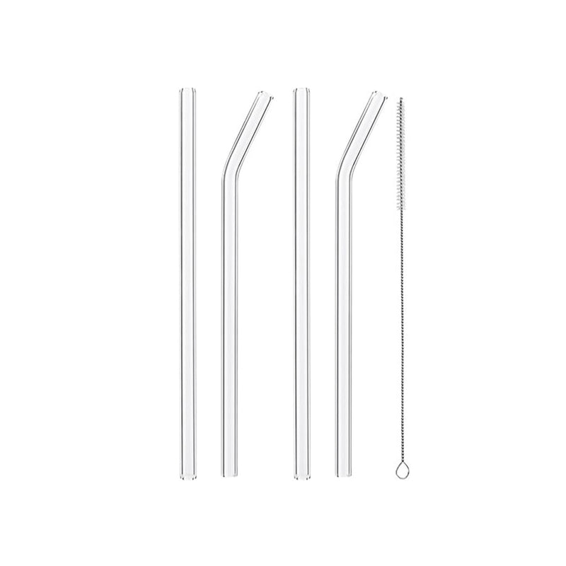 Mumuso Glass Drinking Straws with Cleaning Brush