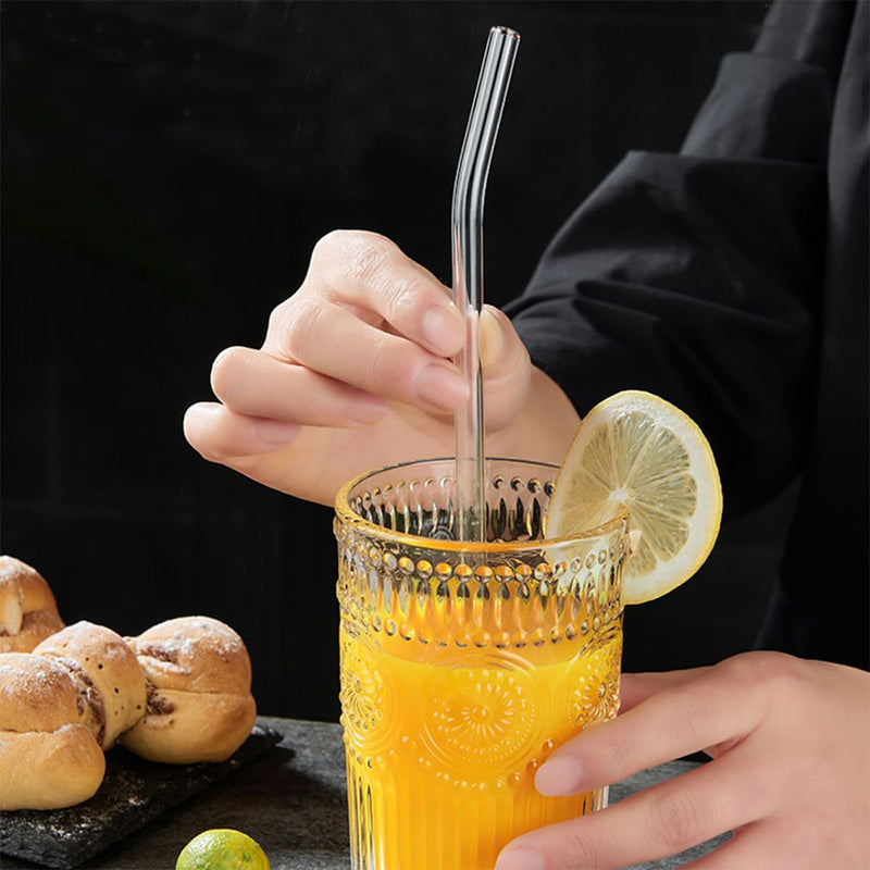 Mumuso Glass Drinking Straws with Cleaning Brush