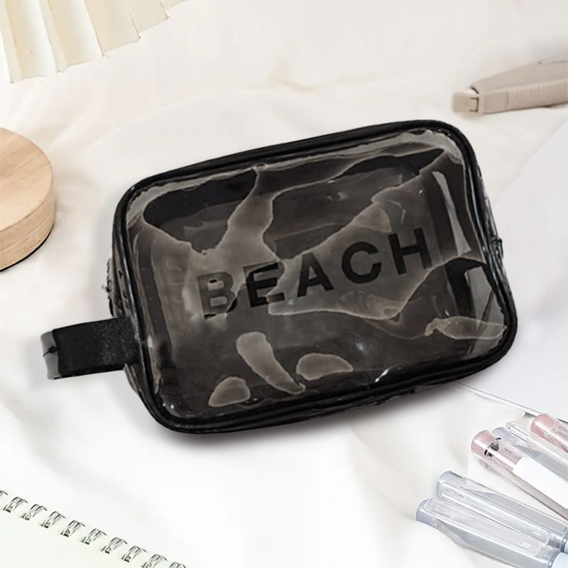 Mumuso Beach Portable Travel Toiletry Bag - Black (Small)