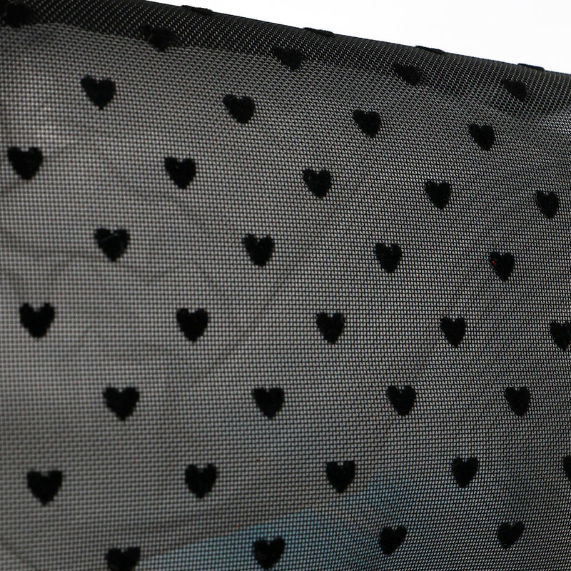 Mumuso Cuboid Cosmetic Bag With Heart Design - Black