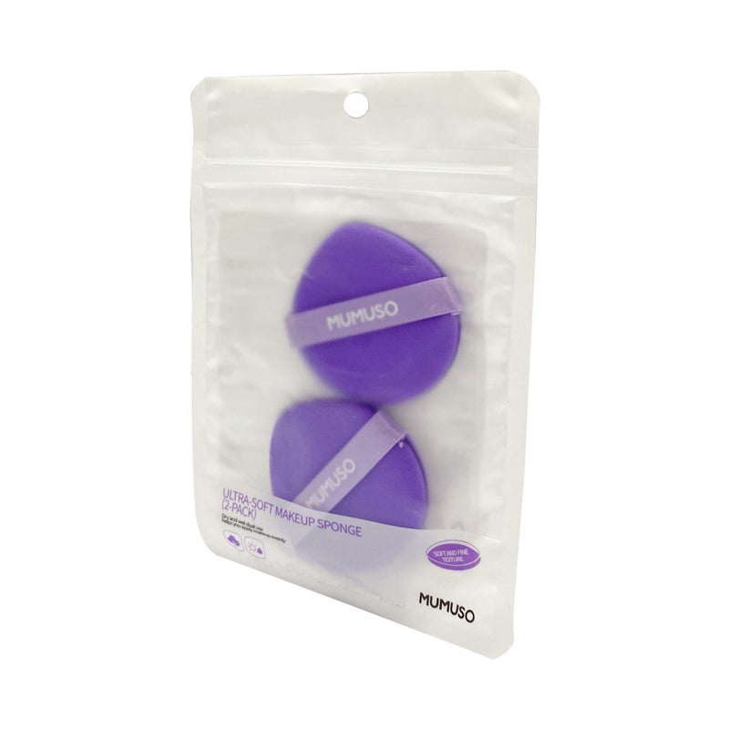 Mumuso Ultra-Soft Makeup Sponge - Purple (2pcs)