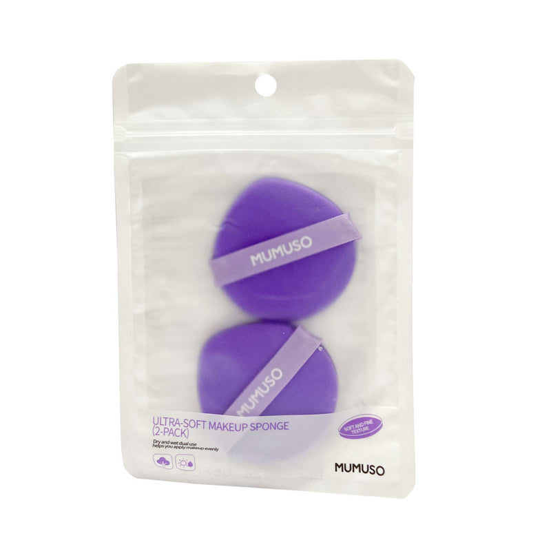 Mumuso Ultra-Soft Makeup Sponge - Purple (2pcs)