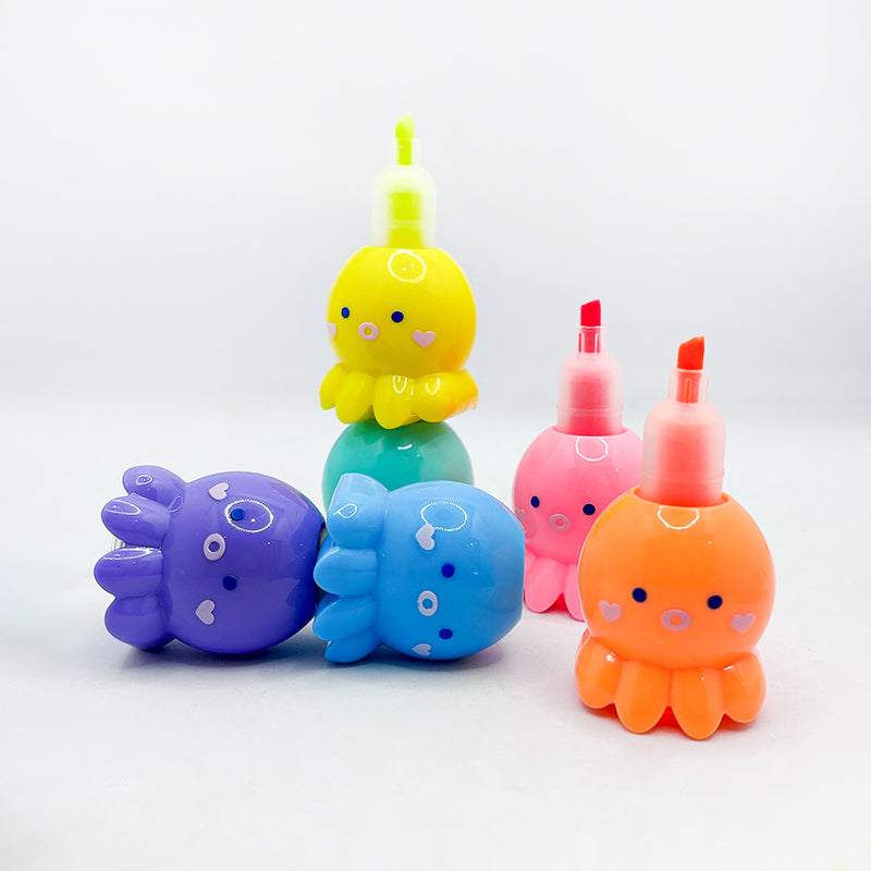 Mumuso Cute Octopus Highlighter Pen - Five Colors