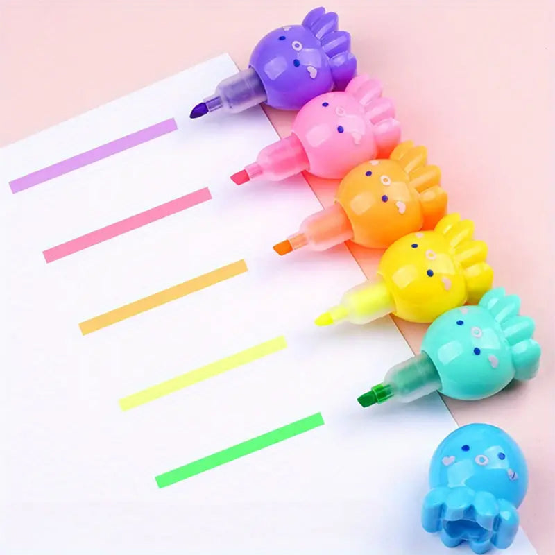 Mumuso Cute Octopus Highlighter Pen - Five colors