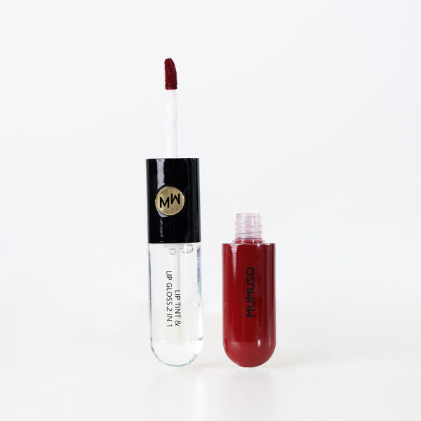 Mumuso Lip Tint & Lip Gloss 2in1 - Dark Red