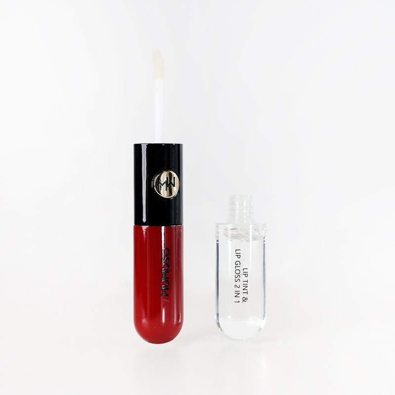 Mumuso Lip Tint & Lip Gloss 2in1 - Dark Red