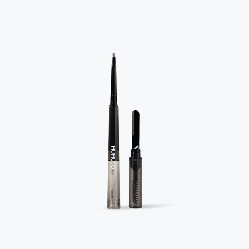 Mumuso 3-In-1 Eyebrow Pencil & Razor & Brush (Greyish Black)