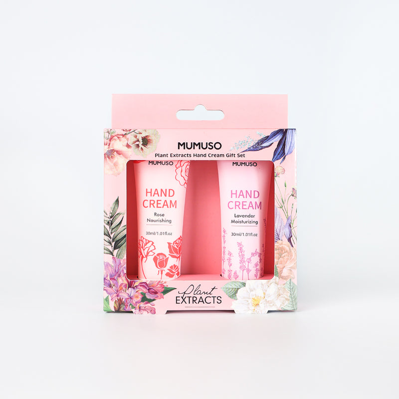 Mumuso Plant Extracts Hand Cream Gift Set, Lavender + Rose