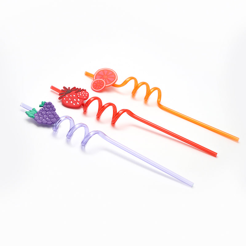 Mumuso Creative Fruit Drinking Straws (3-Pack)