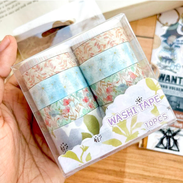 Mumuso - WASHI TAPE SET (PLANTS/10 ROLLS)