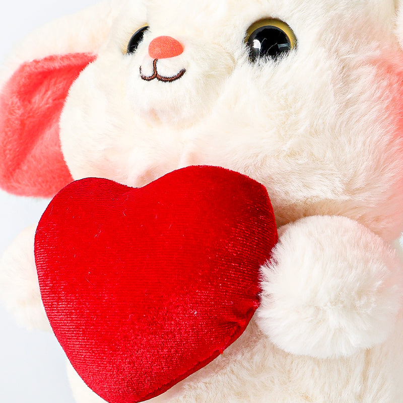 Mumuso Plush Toy (Cute Bunny With Red Heart/25 Cm)