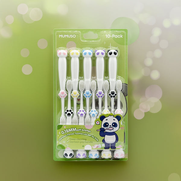 Mumuso - Cartoon Panda Toothbrush Set for Kids