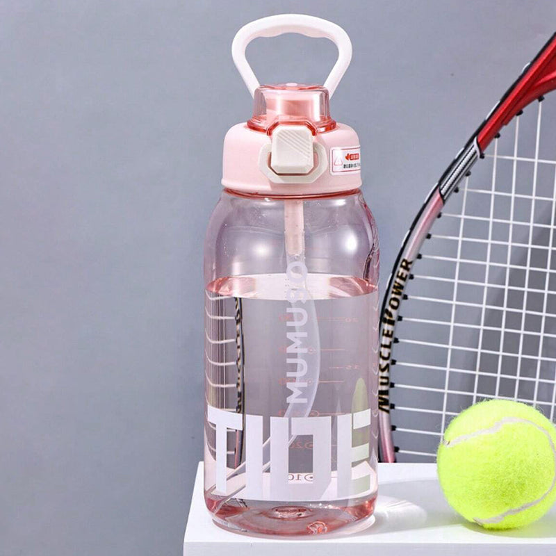 Mumuso Portable Water Bottle with Flip - Top Lid (Pink)