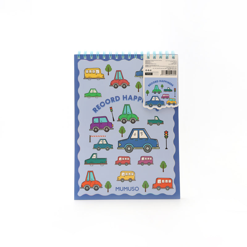 Mumuso A4 Sketchbook - Cartoon Vehicles