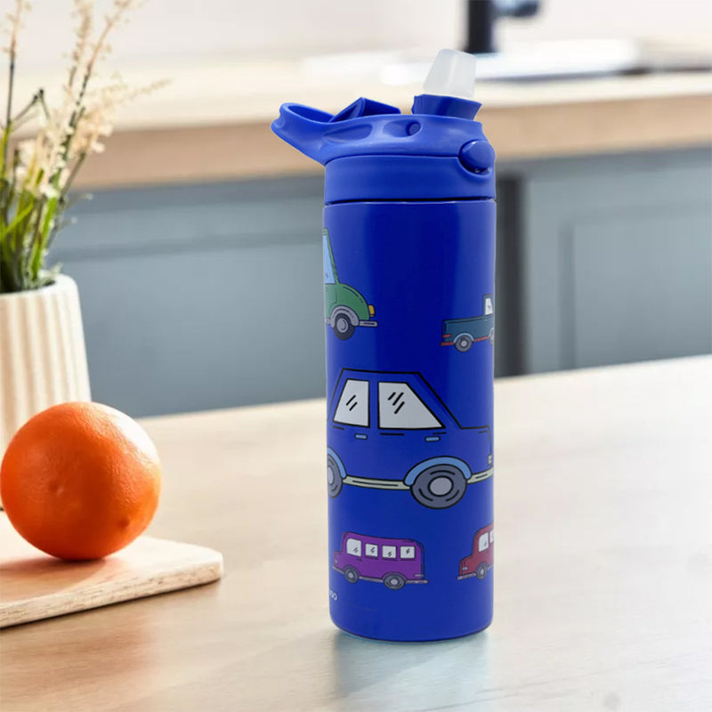 Mumuso Insulated Water Bottle with Flip Top Lid - Blue