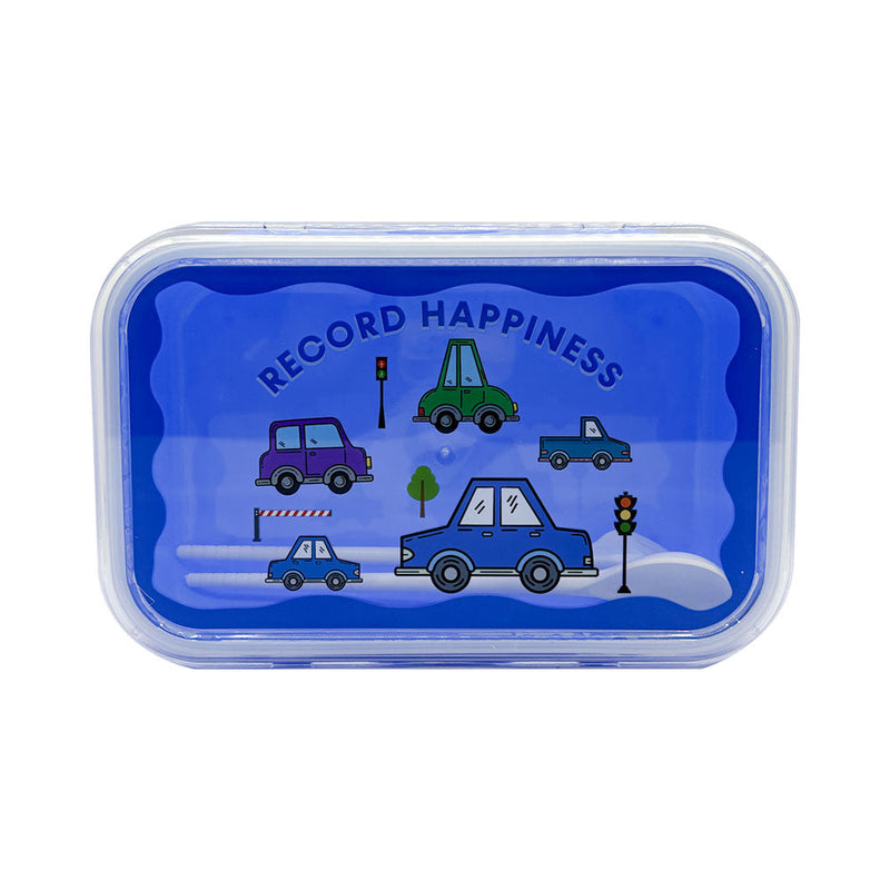 Mumuso Hermetic Lunch Box - Cartoon Vehicles/Blue (800ml)