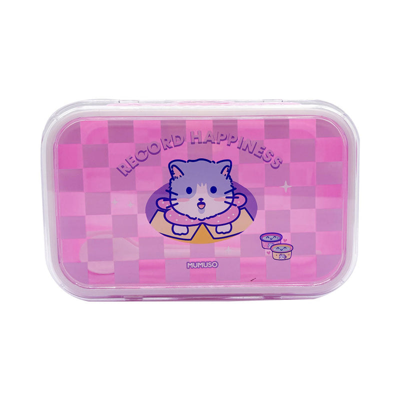 Mumuso Hermetic Lunch Box - Cute Cat/Pink (800ml)