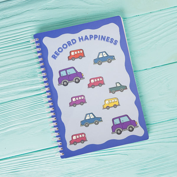 Mumuso A5 Spiral Notebook - Cartoon Vehicle