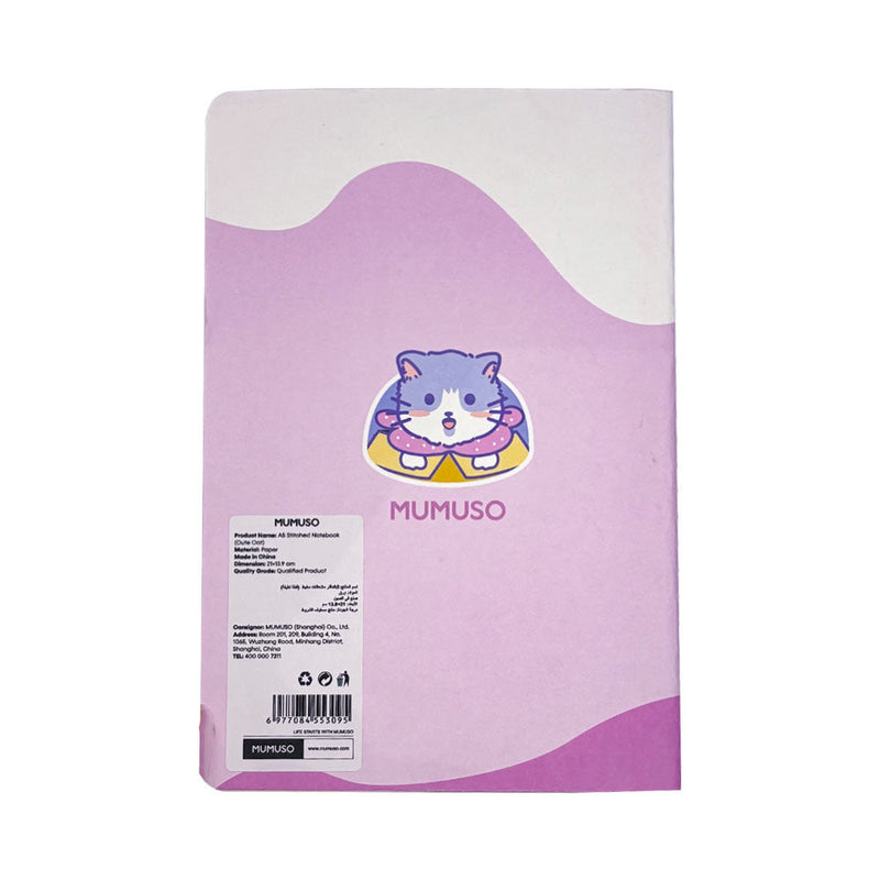 Mumuso A5 Stitched Notebook - Cute Cat