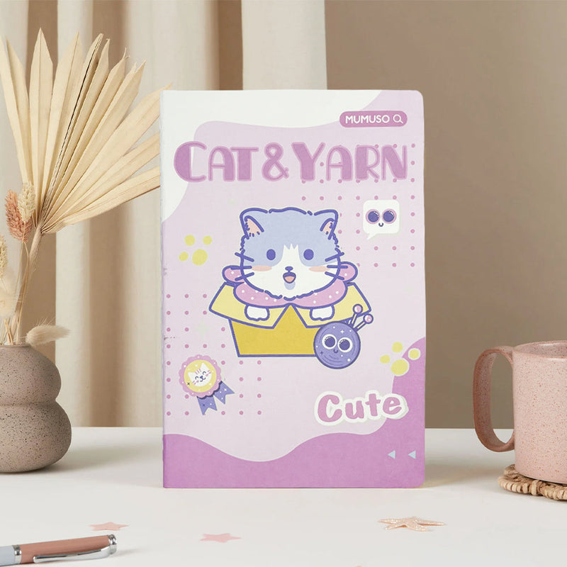 Mumuso A5 Stitched Notebook - Cute Cat