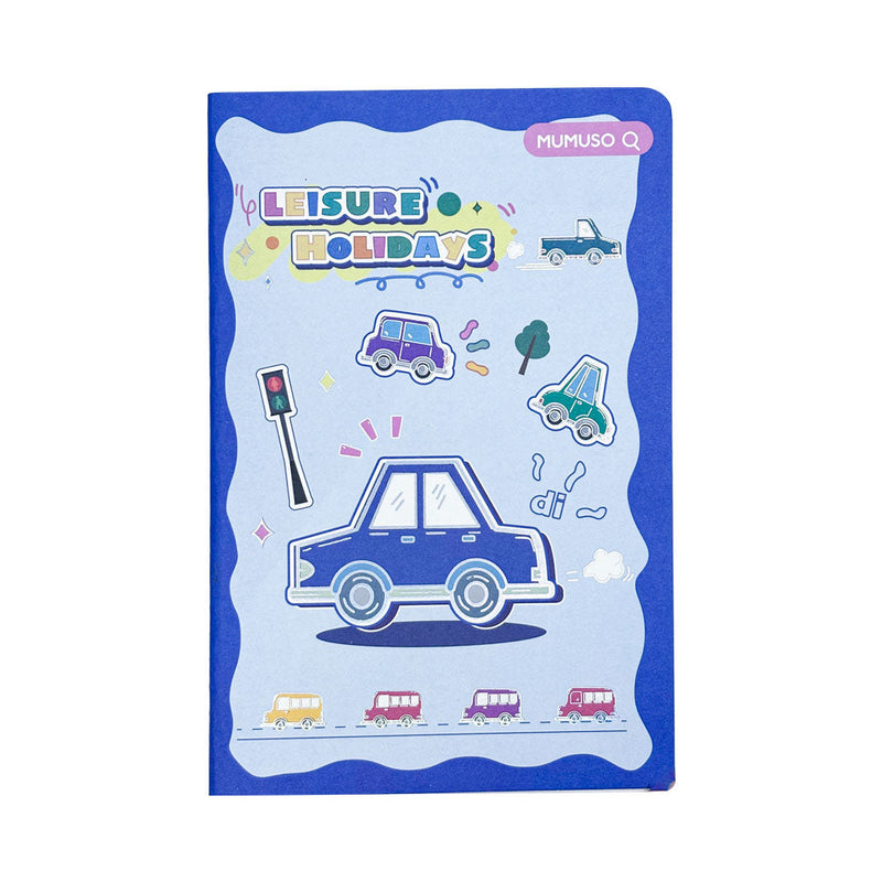 Mumuso A5 Stitched Notebook - Cartoon Vehicles