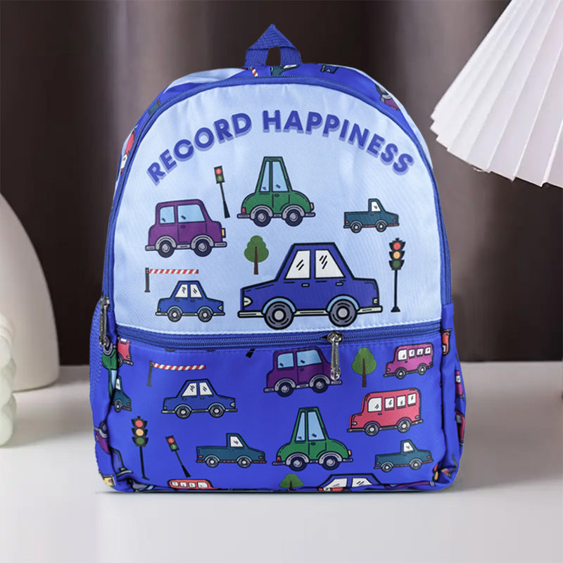 Mumuso Cartoon Vehicles Backpack - Blue