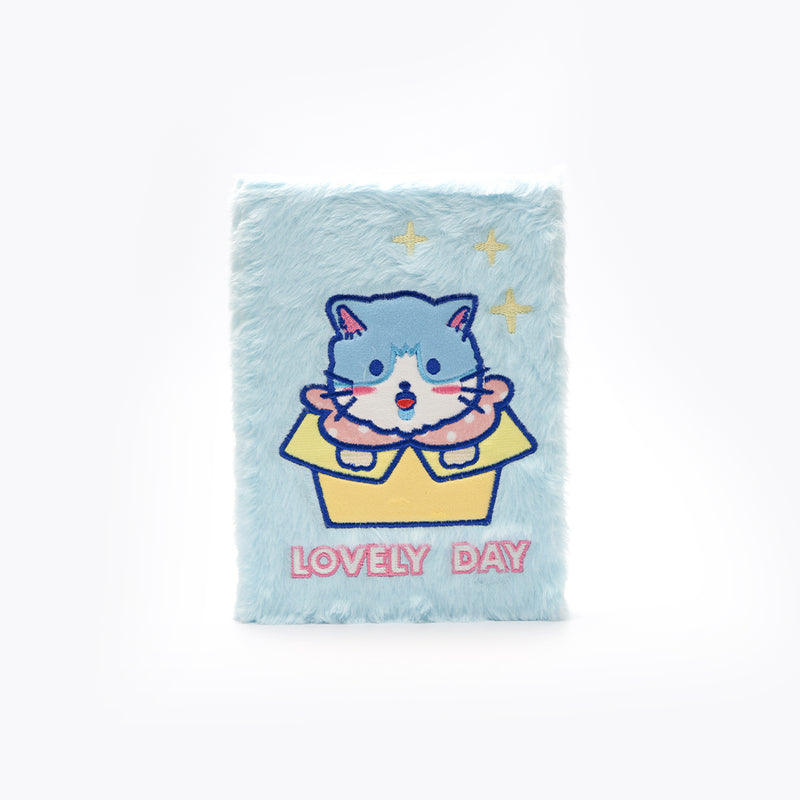 M&G Cute Cat Embroidered Notebook With Plush