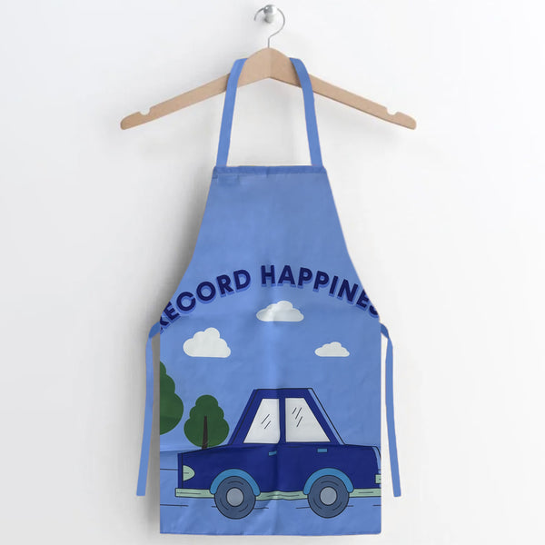 Mumuso Cartoon Vehicles Apron for Kids - Blue