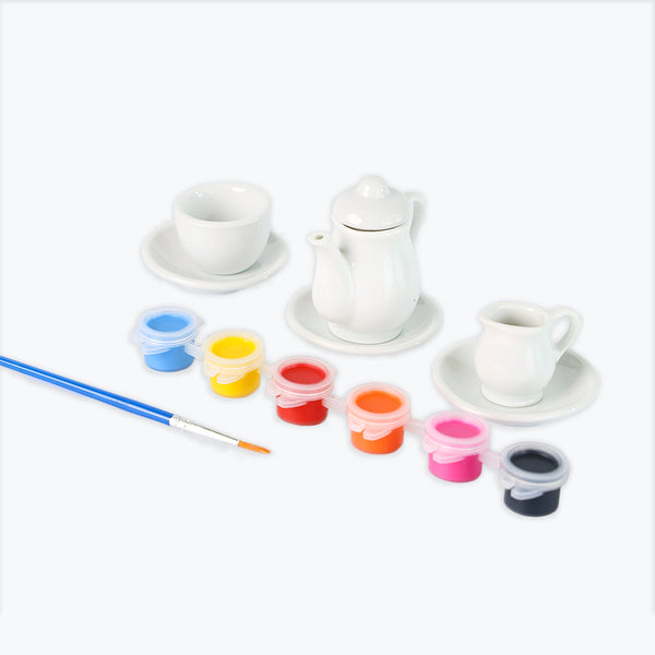 Mumuso Diy Pretend Play (Ceramic Tea Set/18 Pcs )