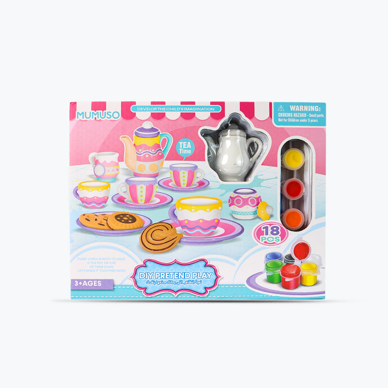 Mumuso Diy Pretend Play (Ceramic Tea Set/18 Pcs )