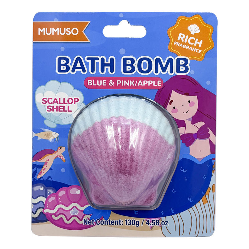 Mumuso Scallop Shell Bath Bomb - Blue & Pink