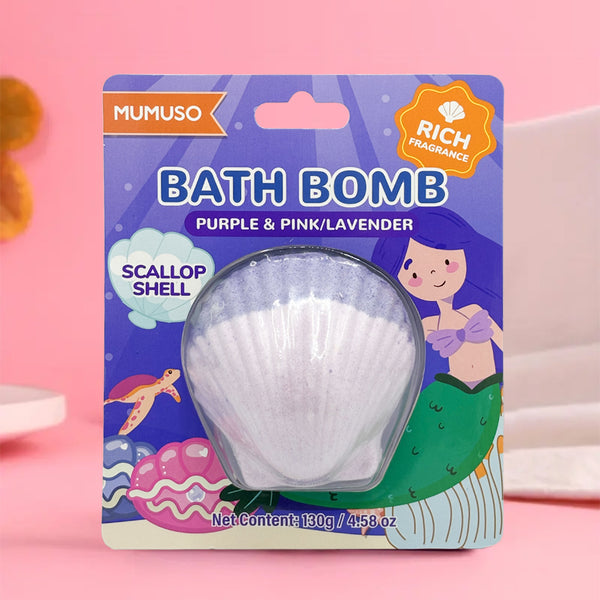 Mumuso Scallop Shell Bath Bomb - Purple & Pink