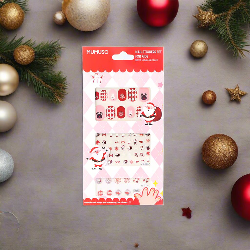 Mumuso Nail Stickers Set For Kids (Santa Claus & Reindeer)