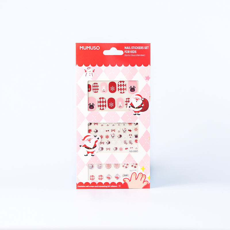 Mumuso Nail Stickers Set For Kids (Santa Claus & Reindeer)