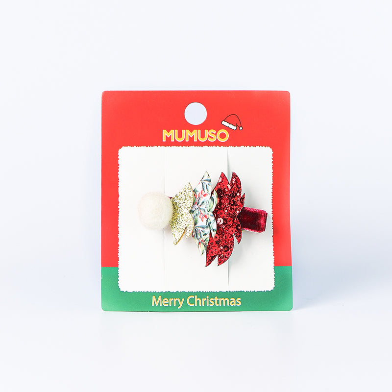 Mumuso Mj-Red Sequin Christmas Tree Hairpin