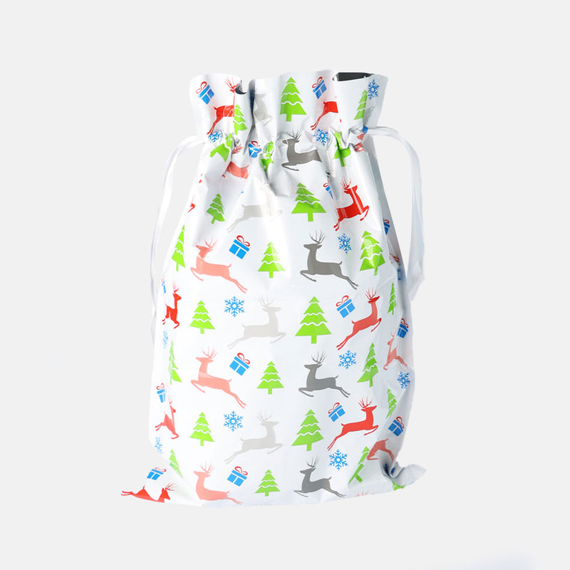 Mumuso Christmas Drawstring Gift Bag (Christmas Party/White/M)