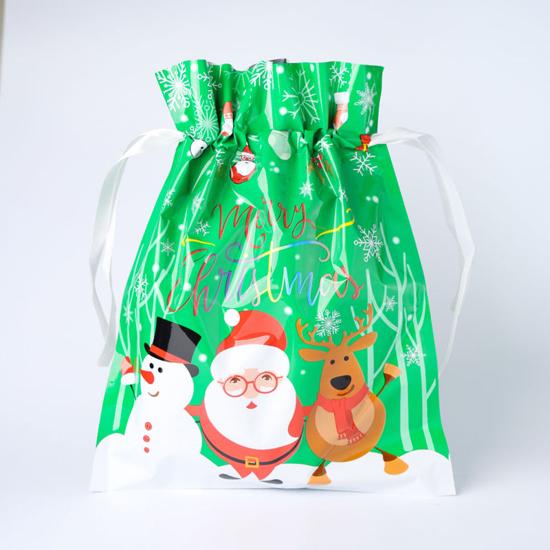 Mumuso Christmas Drawstring Gift Bag (Santa Claus/Green/S)