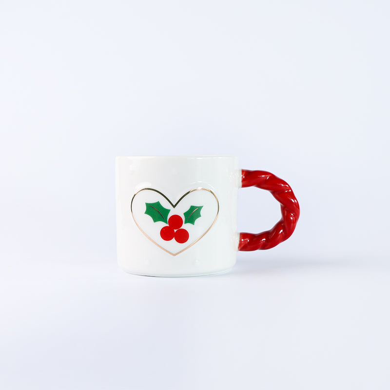 Mumuso Christmas Ceramic Mug With Spiral Handle (250 Ml/Style A)