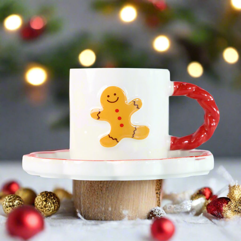 Mumuso Christmas Ceramic Mug With Spiral Handle (250 ML/STYLE B)