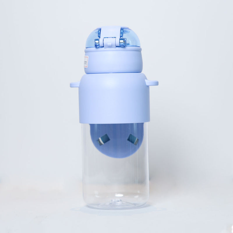 Mumuso Plastic Water Bottle with Flip Top Lid - Cute Dog/Blue (650ml)