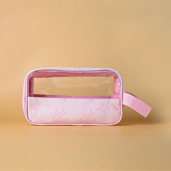 Mumuso Transparent Toiletry Bag - Cherry Blossoms (Small)