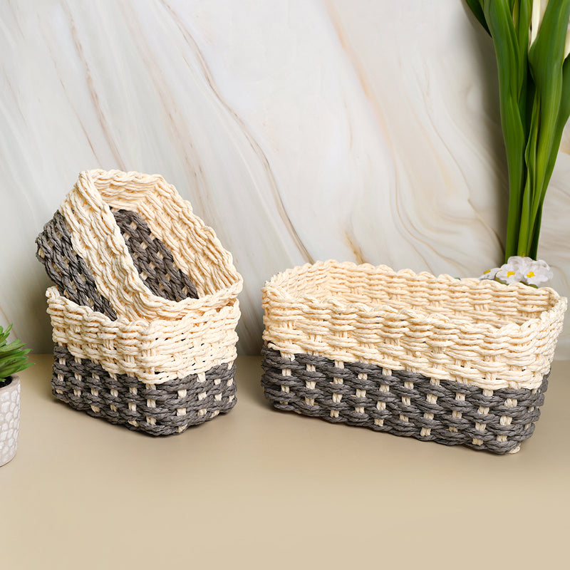 Mumuso 3-Piece Woven Storage Basket Set