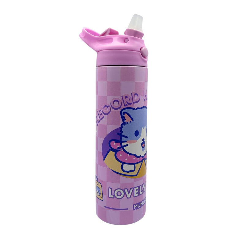 Mumuso  Insulated Water Bottle with Flip Top Lid - Pink