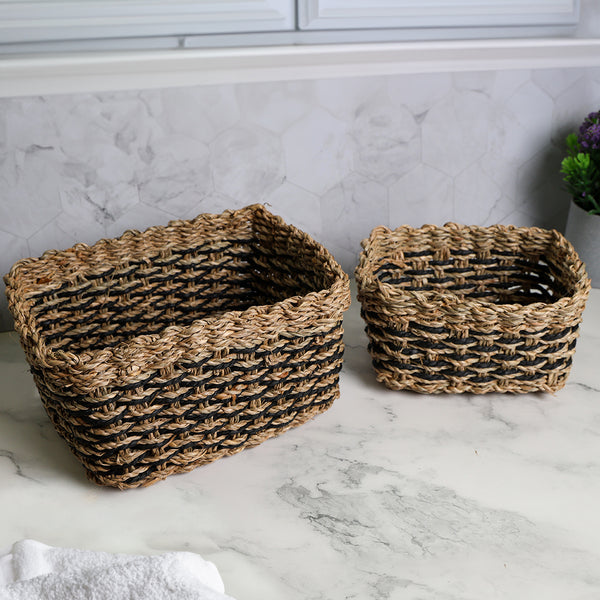 Mumuso 2-Piece Braided Storage Basket Set