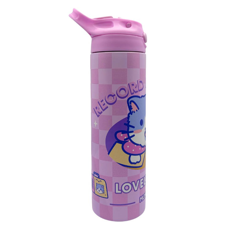 Mumuso  Insulated Water Bottle with Flip Top Lid - Pink