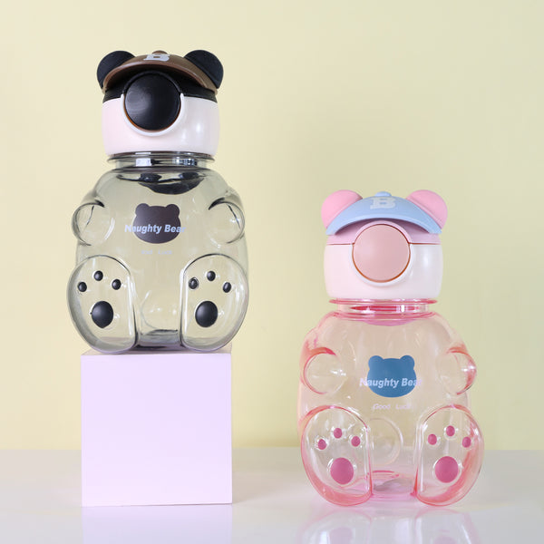 Mumuso Clear Bear Cup for Kids - Pink (750ml)