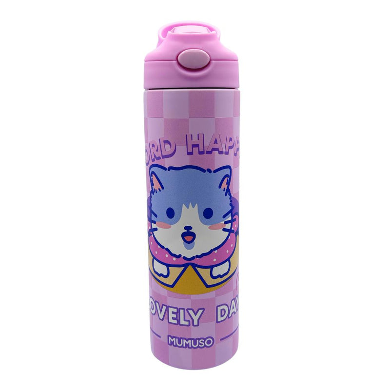 Mumuso  Insulated Water Bottle with Flip Top Lid - Pink