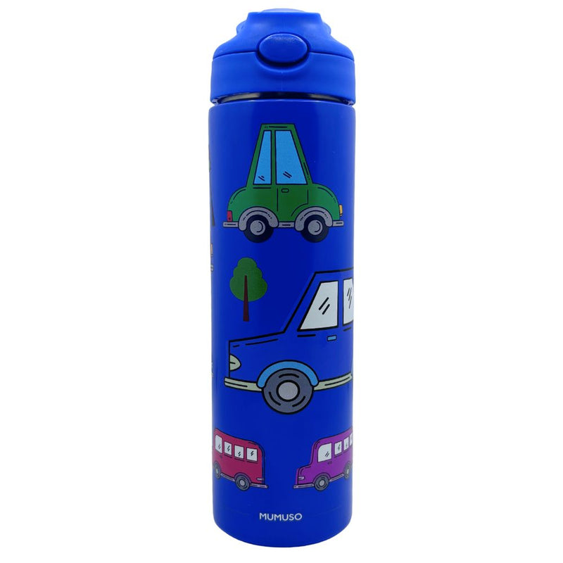 Mumuso Insulated Water Bottle with Flip Top Lid - Blue